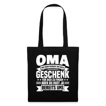 Oma lustiger Spruch Geburtstag Geschenk - Stoffbeutel - Schwarz - Vorne