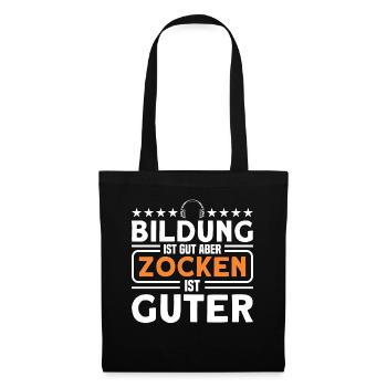 Zocker Gamer Zocken Geschenk - Stoffbeutel - Schwarz - Vorne