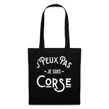 je peux pas je suis corse , Corse cadeau humour - Sac en tissu - noir - Devant