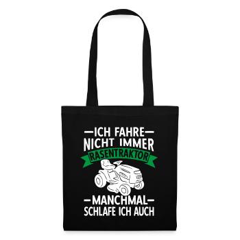 Rasentraktor Aufsitzmäher Rasen mähen Gärtner - Stoffbeutel - Schwarz - Vorne