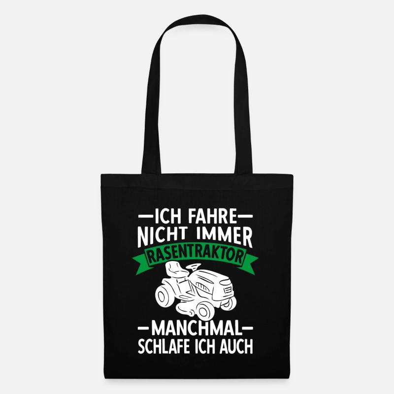 Rasentraktor Aufsitzmäher Rasen mähen Gärtner - Stoffbeutel - Schwarz