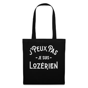 je peux pas je suis lozérien , Lozère 48 cadeau - Sac en tissu - noir - Devant
