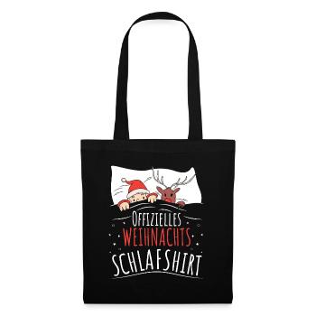 Offizielles Weihnachts Schlafshirt Santa Rudolph - Stoffbeutel - Schwarz - Vorne