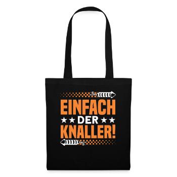 Silvester Feuerwerk Feuerwerker Geschenk - Stoffbeutel - Schwarz - Vorne