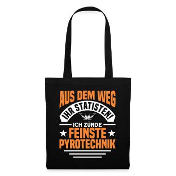 Feuerwerker Silvester Feuerwerk Geschenk - Stoffbeutel - Schwarz - Vorne