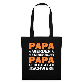 Kinder Papa Vater Geschenk - Stoffbeutel - Schwarz - Vorne