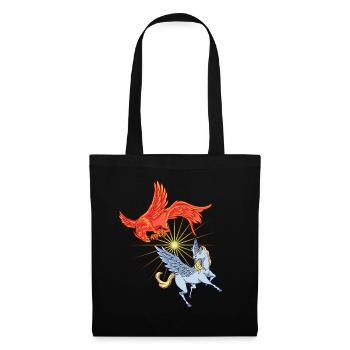Animals of Mythology - Phoenix vs Pegasus - Tote Bag - black - Front