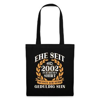 20 Jahre Ehe Ehepaar Porzellanhochzeit Geschenk - Stoffbeutel - Schwarz - Vorne