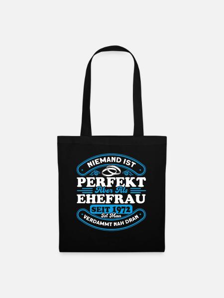 Ehepaar 50. Hochzeitstag Goldene Hochzeit Geschenk - Stoffbeutel - Schwarz