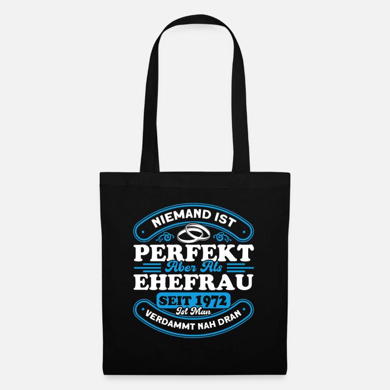 Ehepaar 50. Hochzeitstag Goldene Hochzeit Geschenk - Stoffbeutel - Schwarz