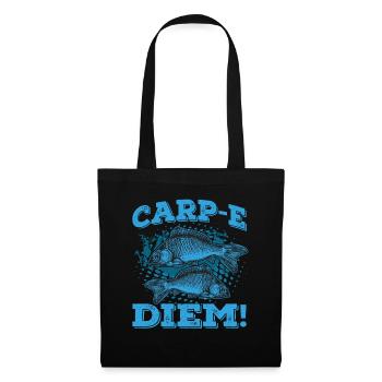 Carp-e Diem Aquarist Koi Fischliebhaber Aquarium - Stoffbeutel - Schwarz - Vorne