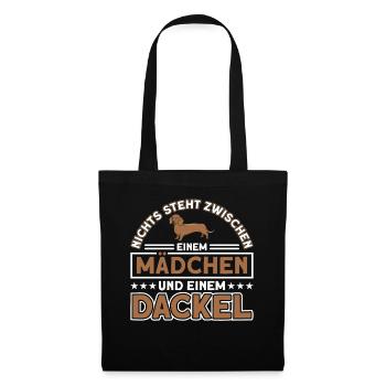 Hundeliebhaber Hunderasse Dackel Geschenk - Stoffbeutel - Schwarz - Vorne