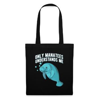 Seuls les lamantins me comprennent Sweet Ocean Manatee - Sac en tissu - noir - Devant
