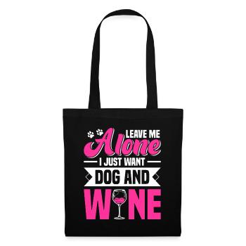 Hundeliebhaber Hunde Wein Geschenk - Stoffbeutel - Schwarz - Vorne