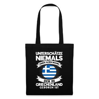 Grieche Griechen Griechenland Geschenk - Stoffbeutel - Schwarz - Vorne