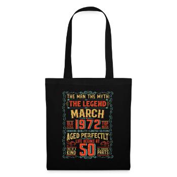 The Man The Myth The Legend 50 Birthday 1972 - Tote Bag - black - Front