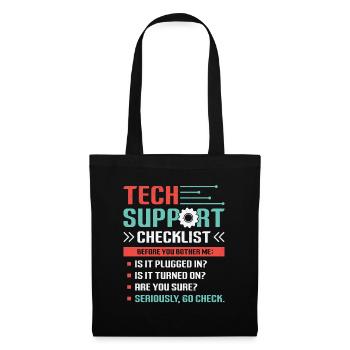 Drôle de liste de contrôle du support technique Helpdesk - Sac en tissu - noir - Devant