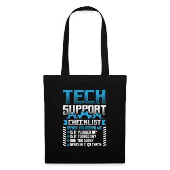 Drôle de liste de contrôle du support technique Helpdesk - Sac en tissu - noir - Devant