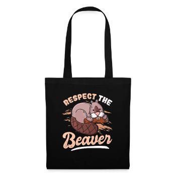 Respectez le castor - Sac en tissu - noir - Devant