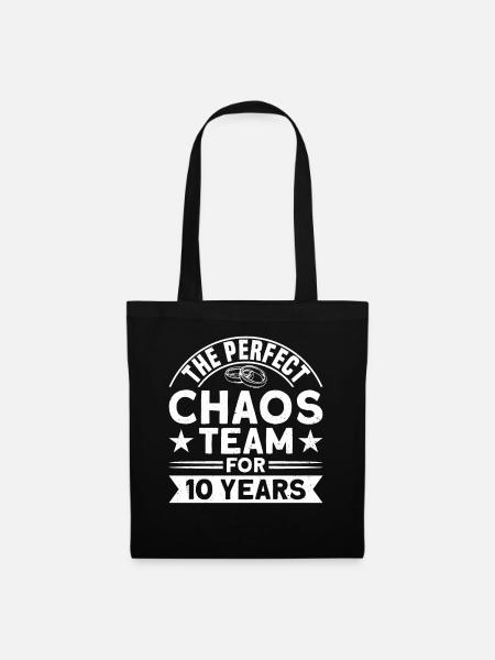 10 Jahrestag Ehepaar Hochzeitstag Geschenk - Stoffbeutel - Schwarz