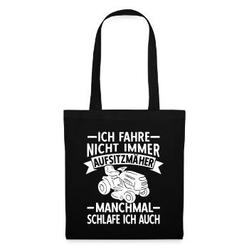 Aufsitzmäher Rasentraktor Landschaftsgärtner Rasen - Stoffbeutel - Schwarz - Vorne