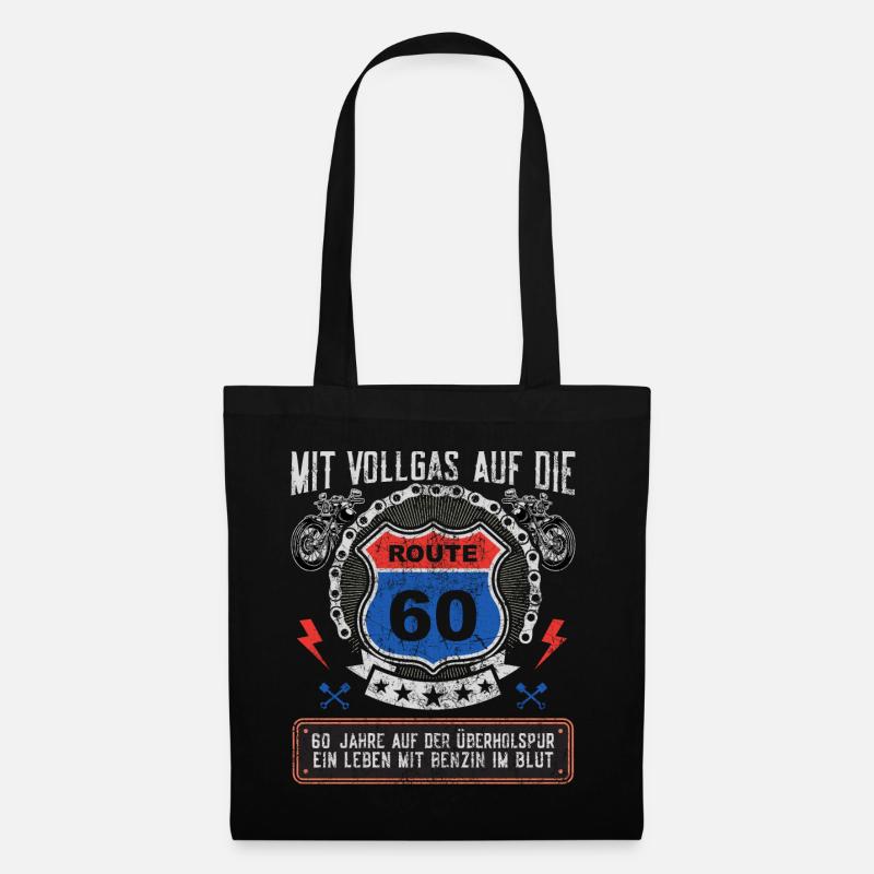 60 Geburtstag Motorradfahrer Biker Geschenk - Stoffbeutel - Schwarz