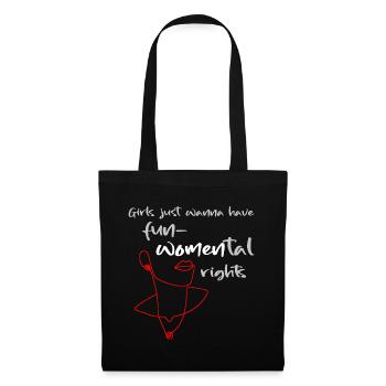 Girls just wanna have fundamental rights fun WOMEN - Stoffbeutel - Schwarz - Vorne