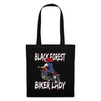 Black Forest Biker Lady Schwarzwald Motorrad - Stoffbeutel - Schwarz - Vorne