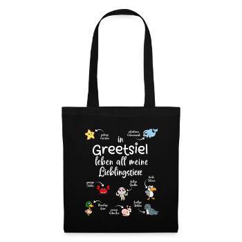 Meine Lieblingstiere in Greetsiel - Stoffbeutel - Schwarz - Vorne