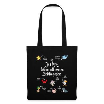 Meine Lieblingstiere in Juist - Stoffbeutel - Schwarz - Vorne