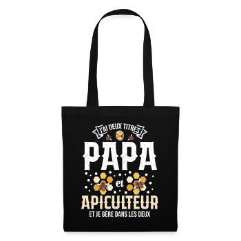Papa Apiculteur Homme Abeilles Abeille Apiculture - Sac en tissu - noir - Devant