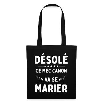 Ce mec canon se marie cadeau EVG Humour drôle - Sac en tissu - noir - Devant