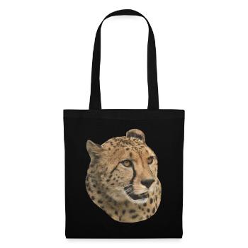 Tête de guépard, Côté, Naturel - Sac en tissu - noir - Devant