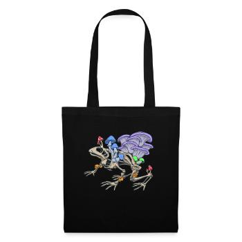 Frog skeleton with mushrooms - Tote Bag - black - Front