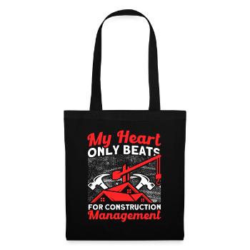 My Heart Foreman Directeur de la construction Projet de construction - Sac en tissu - noir - Devant