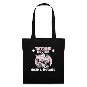 Doctor Medicine Tattooed Doctor Inked & Educated - Tote Bag - black - Front