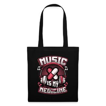 La musique est ma médecine, mélomane - Sac en tissu - noir - Devant