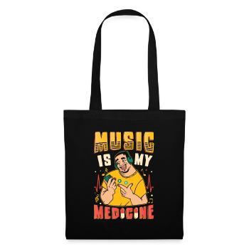 La musique est ma médecine, mélomane. - Sac en tissu - noir - Devant