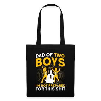 Non préparé Père Papa Deux garçons - Sac en tissu - noir - Devant