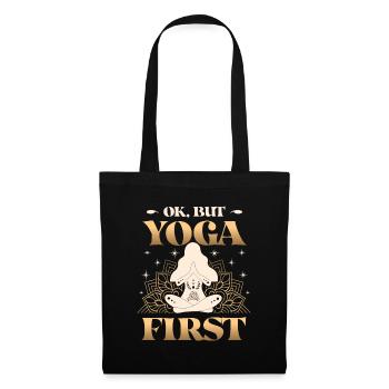 Ok, mais le yoga était le premier, Lotus Namaste - Sac en tissu - noir - Devant