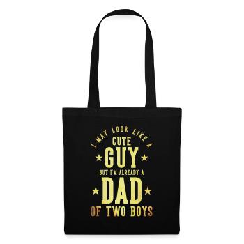 Mignon Père Papa Deux Garçons - Sac en tissu - noir - Devant