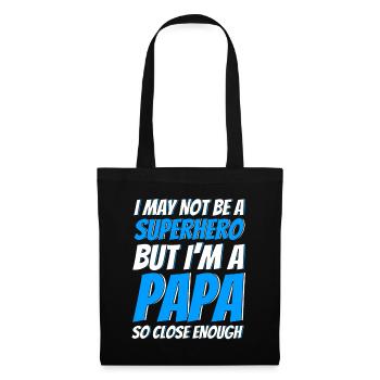 Super-héros Père Papa Papa - Sac en tissu - noir - Devant