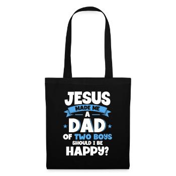 Jésus Père Papa Deux Garçons - Sac en tissu - noir - Devant
