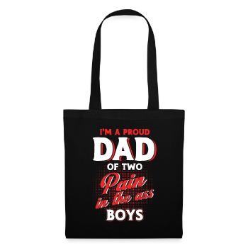 Fier Papa Père Papa Deux Garçons - Sac en tissu - noir - Devant