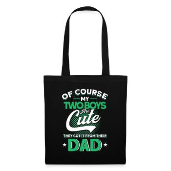 Vendanges Père Papa Deux garçons - Sac en tissu - noir - Devant