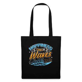 Le bonheur vient dans les vagues Surf Océan Vacances d’été - Sac en tissu - noir - Devant