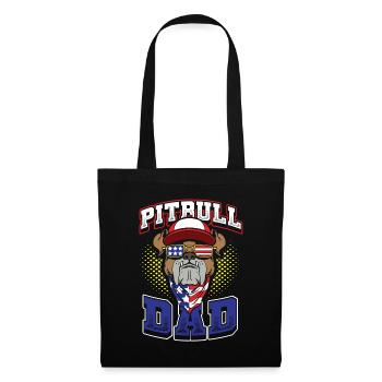 Amerikanischer Pitbull Dad 4. Juli - Stoffbeutel - Schwarz - Vorne