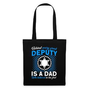 Papa Shérif adjoint Papa Père - Sac en tissu - noir - Devant