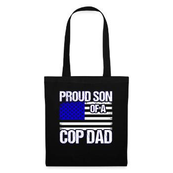 Fils d’un policier Police Grand-père - Sac en tissu - noir - Devant