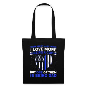 Policier et père Policier Grand-père de la police - Sac en tissu - noir - Devant